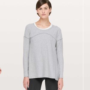 Lululemon Hit Unwind LS Tee sz8 Heathered Gray
